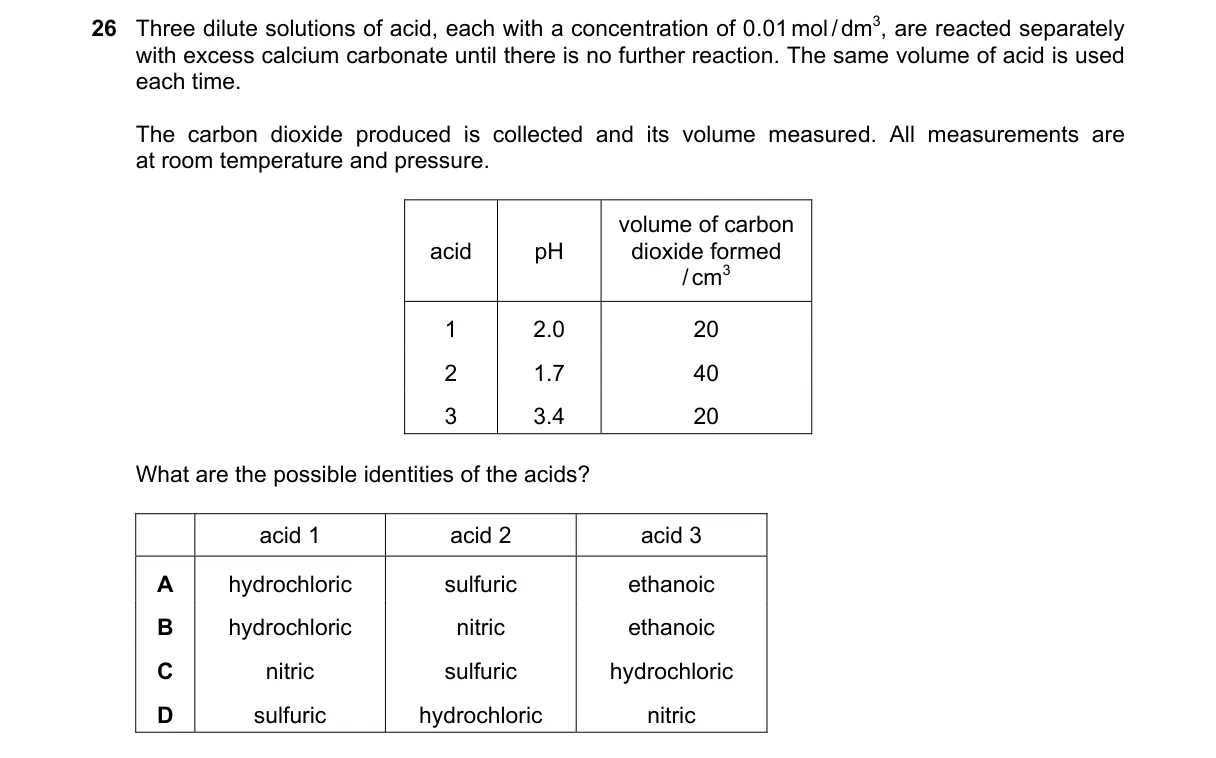 Question 26 from 5070/12/M/J/22