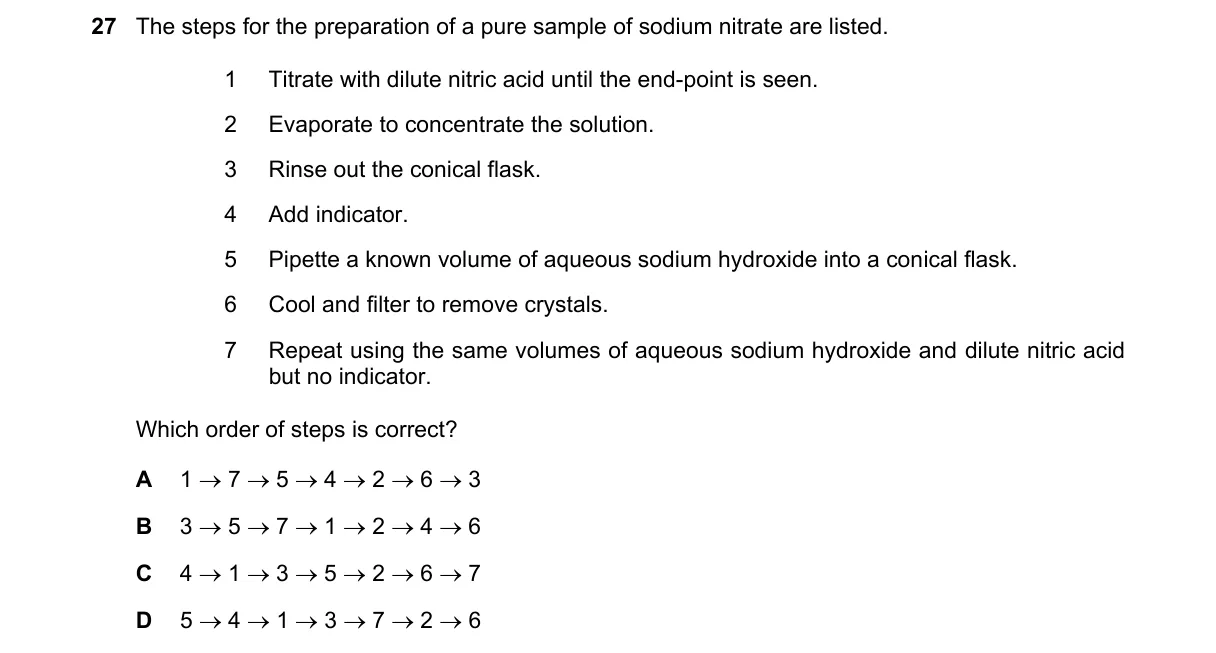 Question 27 from 5070/12/M/J/22