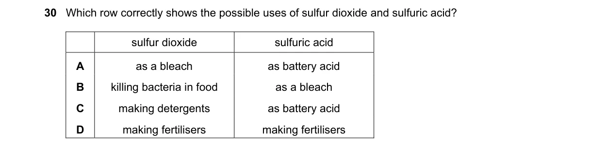 Question 30 from 5070/12/M/J/22