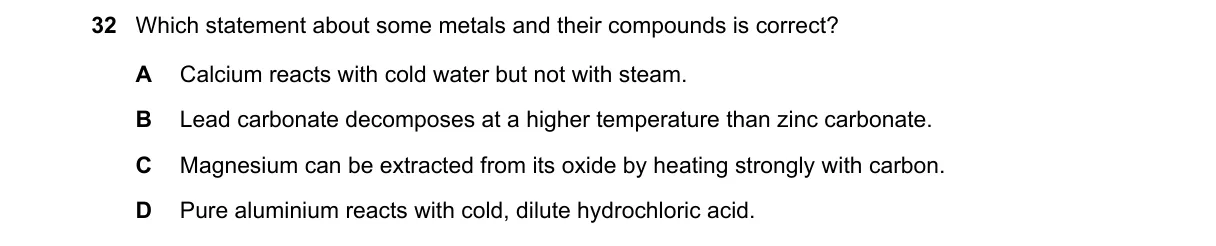 Question 32 from 5070/12/M/J/22