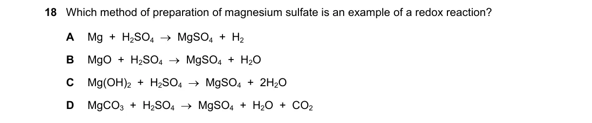 Question 18 from 5070/11/M/J/23