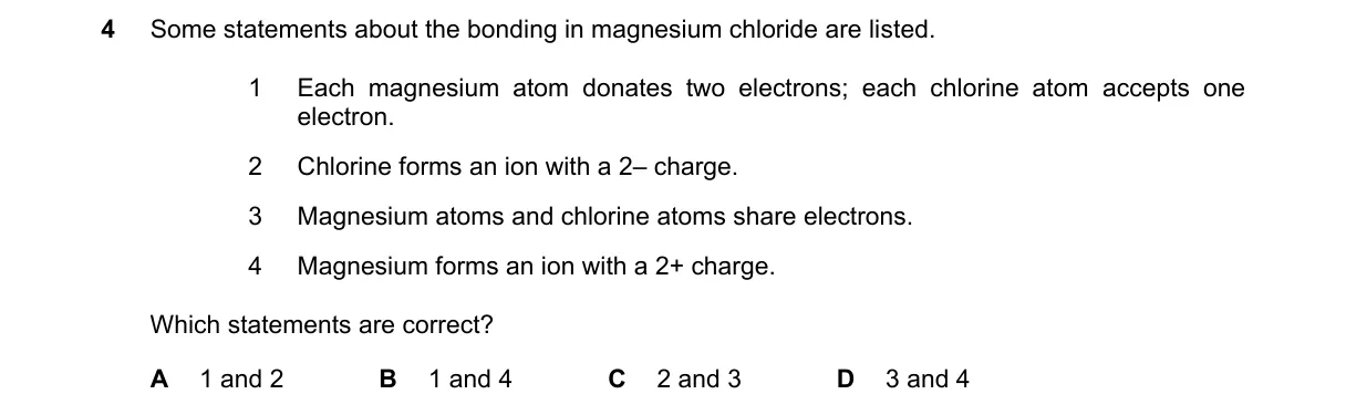 Question 4 from 5070/11/M/J/23