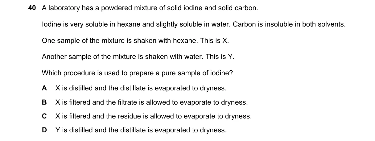 Question 40 from 5070/11/M/J/23