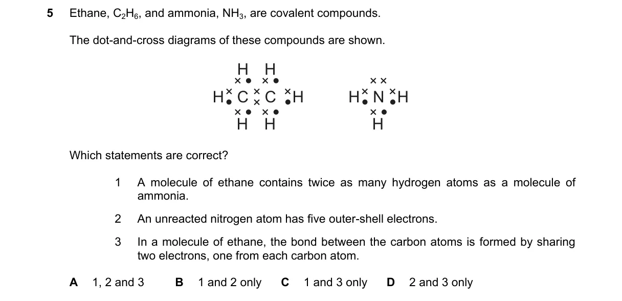 Question 5 from 5070/11/M/J/23