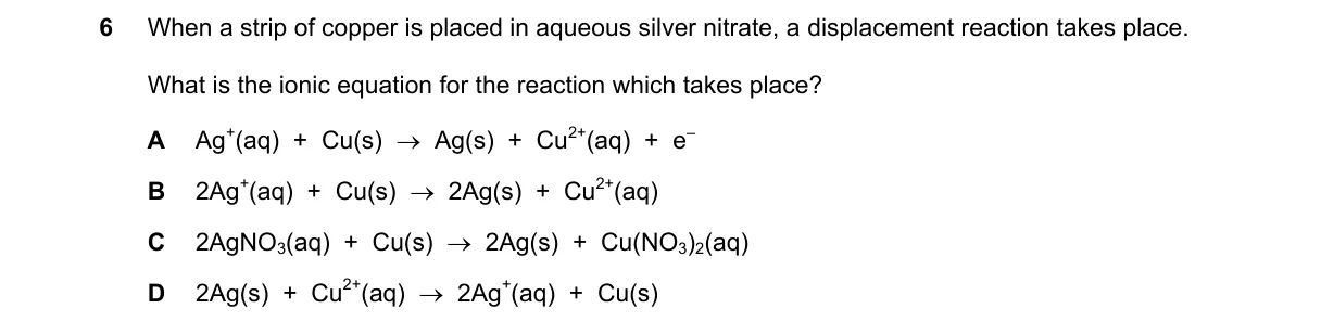 Question 6 from 5070/11/M/J/23