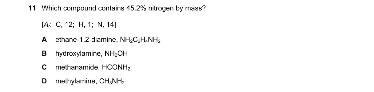 Question 11 from 5070/12/M/J/23
