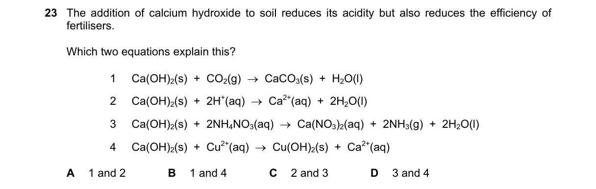 Question 23 from 5070/12/M/J/23
