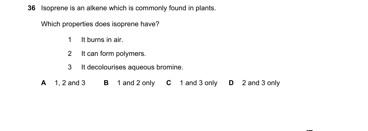 Question 36 from 5070/12/M/J/23