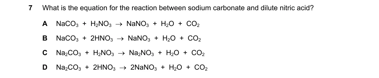 Question 7 from 5070/12/M/J/23