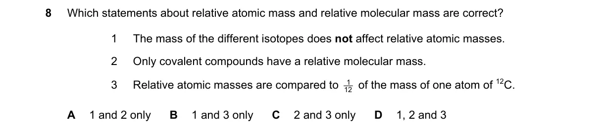 Question 8 from 5070/12/M/J/23