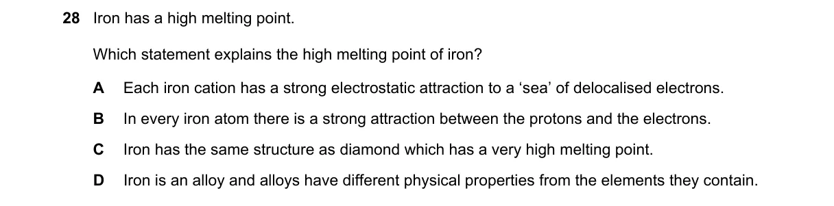 Question 28 from 5070/11/M/J/24