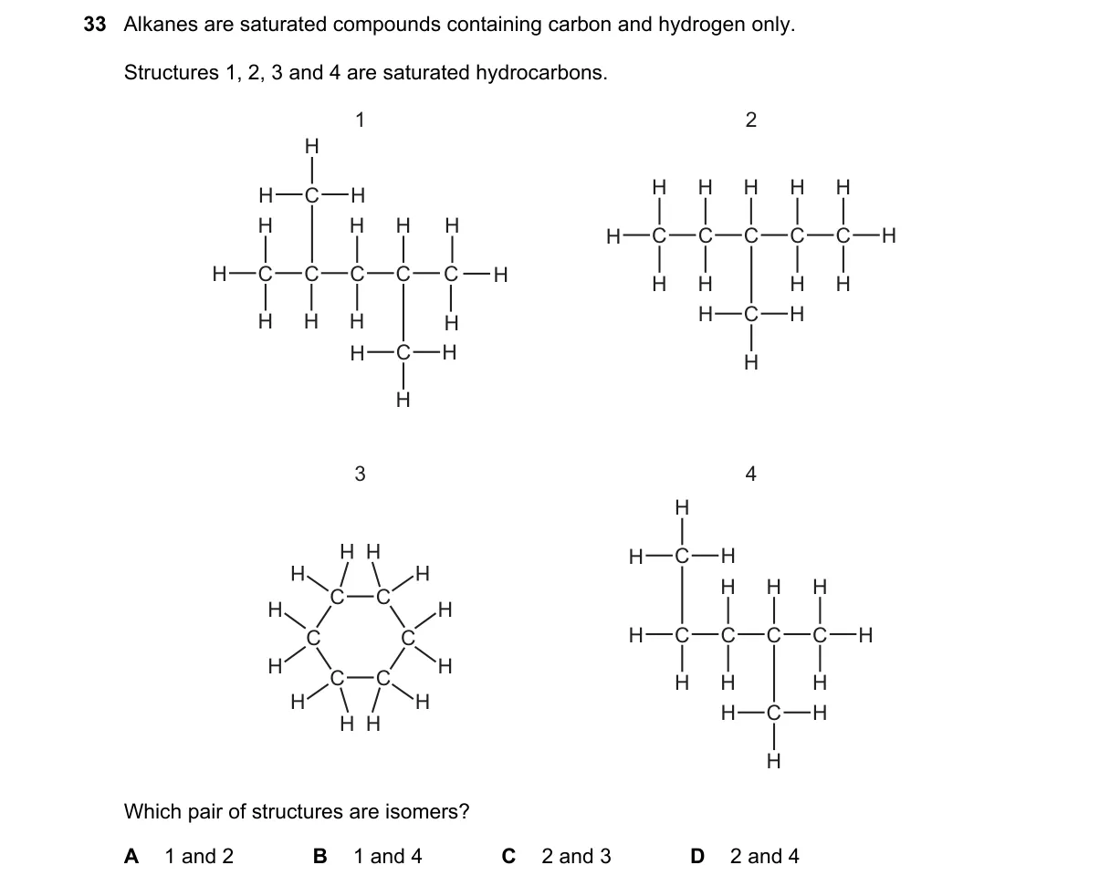 Question 33 from 5070/11/M/J/24