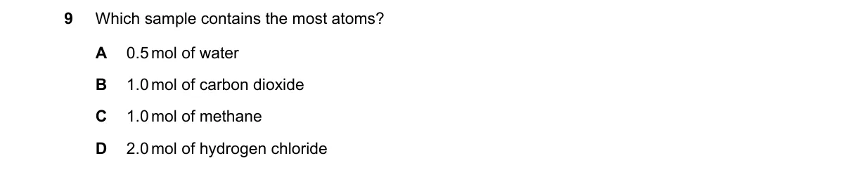 Question 9 from 5070/11/M/J/24