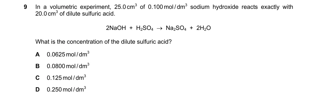 Question 9 from 5070/12/M/J/24