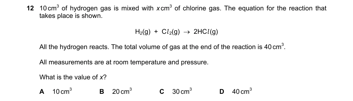 Question 12 from 5070/11/M/J/25