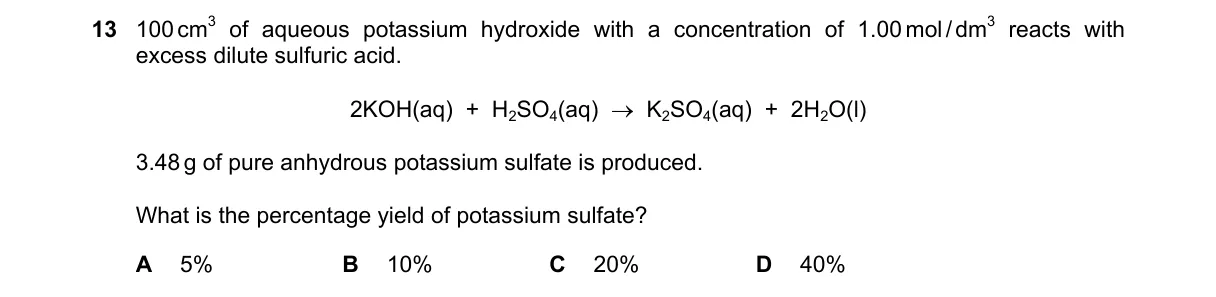 Question 13 from 5070/11/M/J/25