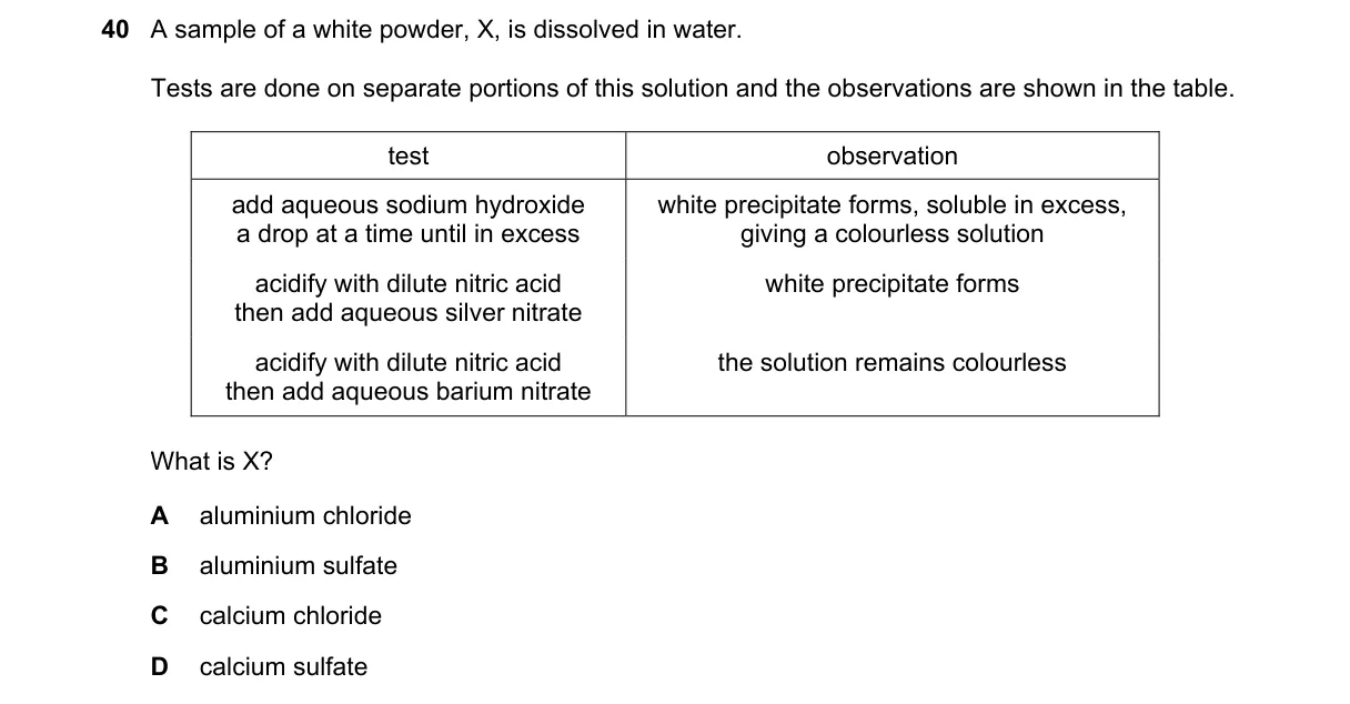 Question 40 from 5070/12/M/J/25