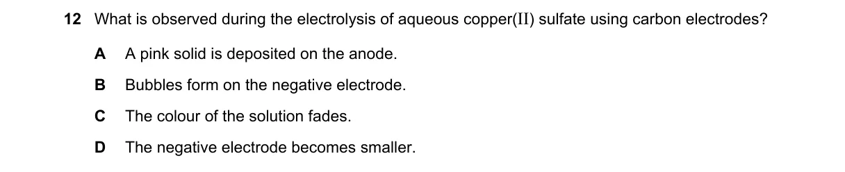 Question 12 from 5070/11/O/N/18