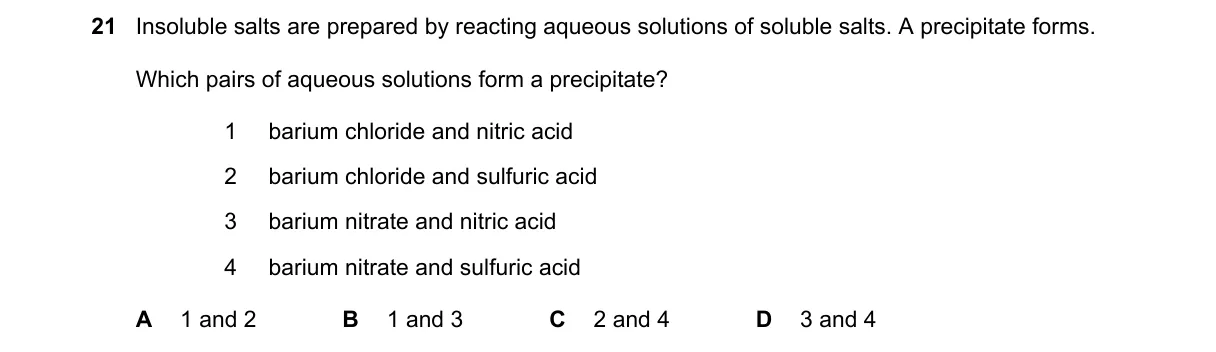 Question 21 from 5070/11/O/N/18
