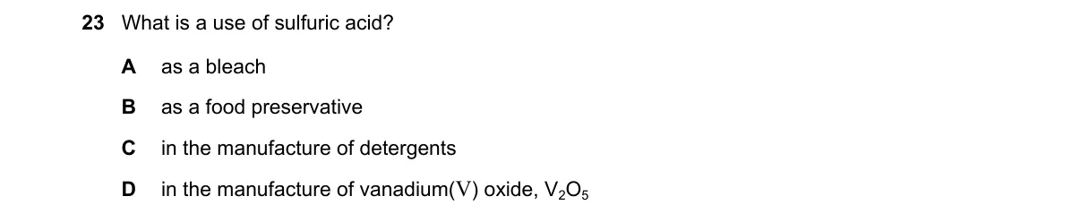 Question 23 from 5070/11/O/N/18