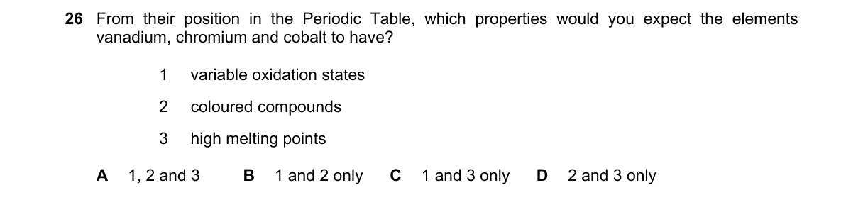 Question 26 from 5070/11/O/N/18