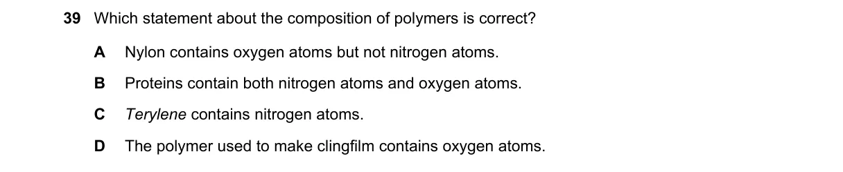 Question 39 from 5070/11/O/N/18