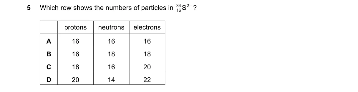 Question 5 from 5070/11/O/N/18