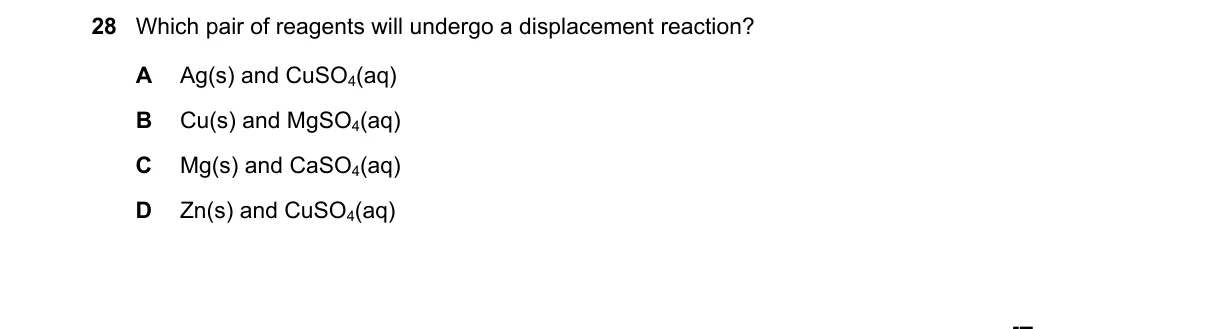 Question 28 from 5070/12/O/N/18