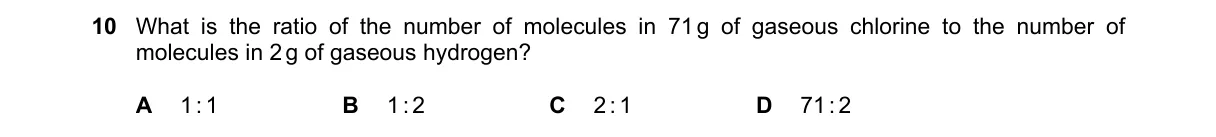 Question 10 from 5070/11/O/N/19