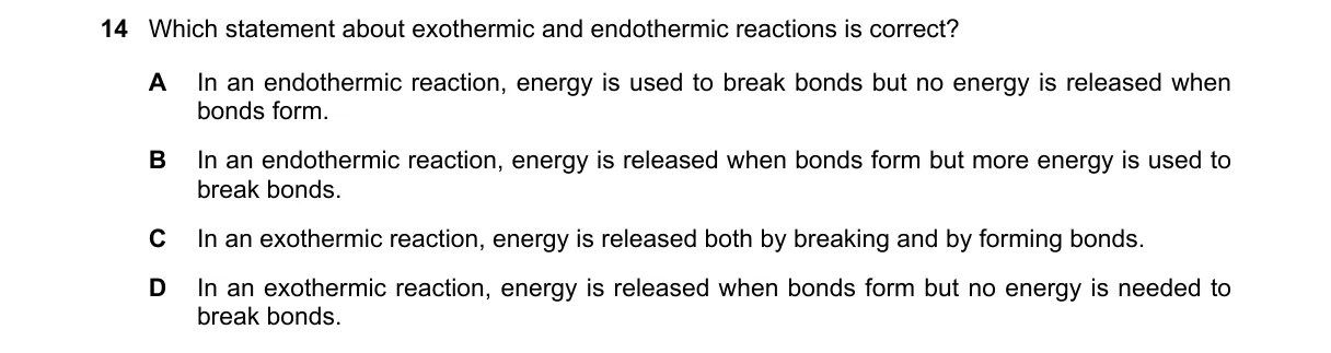 Question 14 from 5070/11/O/N/19