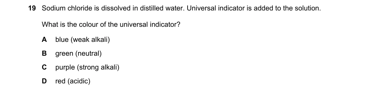 Question 19 from 5070/11/O/N/19