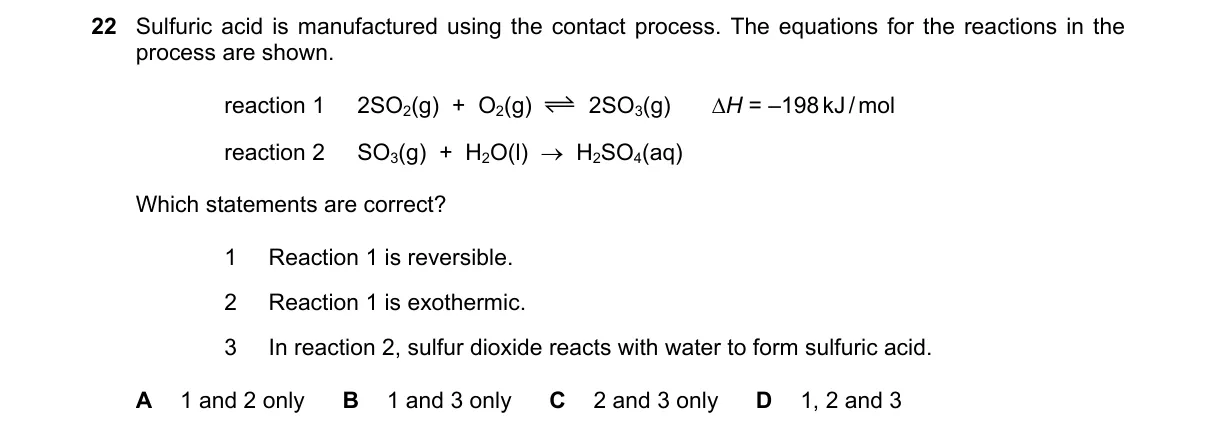 Question 22 from 5070/11/O/N/19