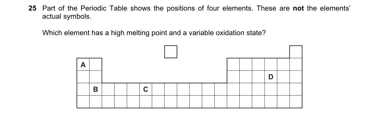 Question 25 from 5070/11/O/N/19