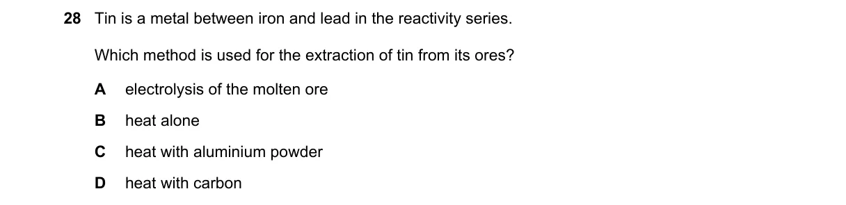 Question 28 from 5070/11/O/N/19