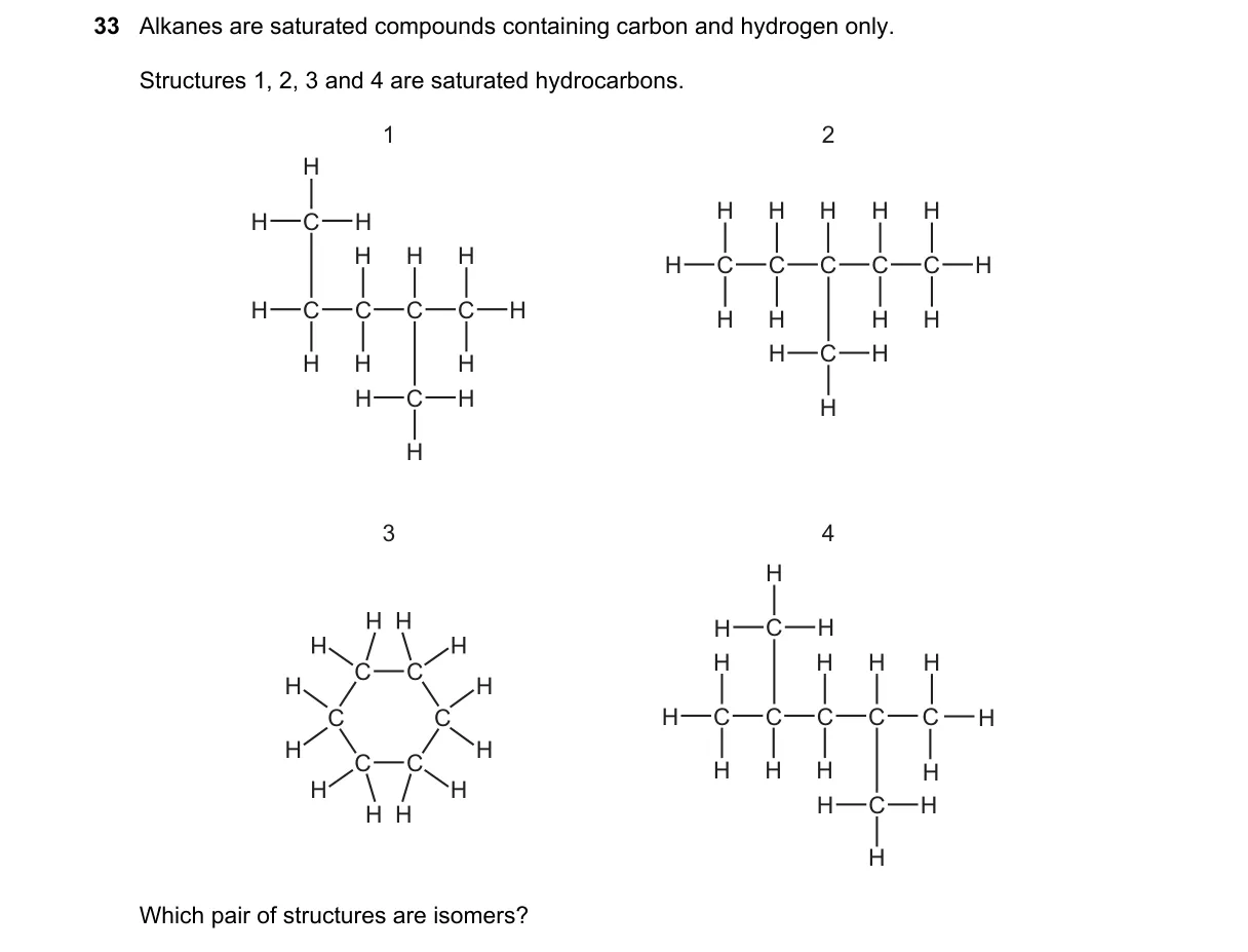 Question 33 from 5070/11/O/N/19