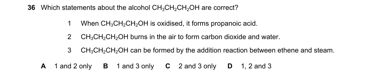 Question 36 from 5070/11/O/N/19