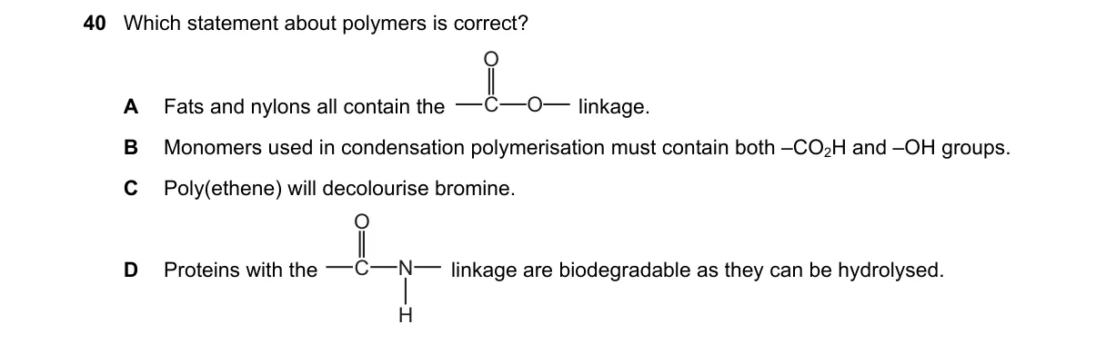 Question 40 from 5070/11/O/N/19