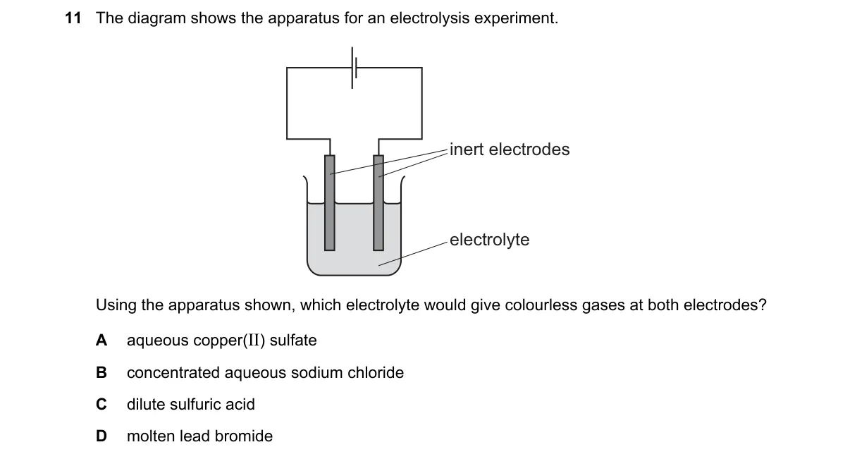 Question 11 from 5070/12/O/N/19