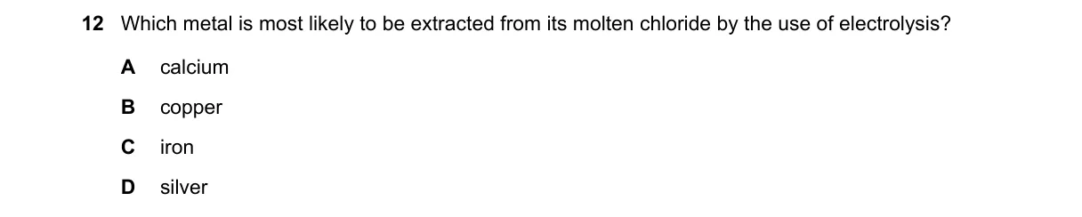 Question 12 from 5070/12/O/N/19