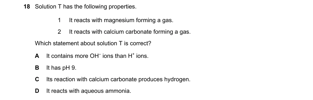 Question 18 from 5070/12/O/N/19