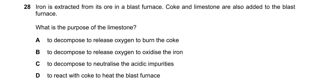 Question 28 from 5070/12/O/N/19