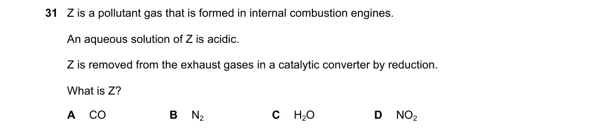 Question 31 from 5070/12/O/N/19