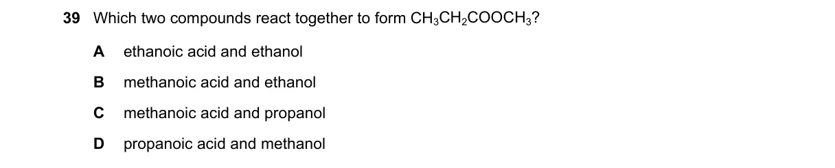 Question 39 from 5070/12/O/N/19