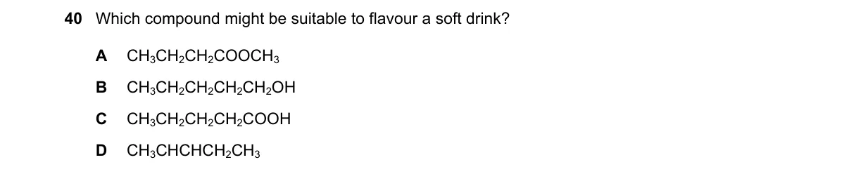 Question 40 from 5070/12/O/N/19