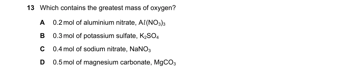 Question 13 from 5070/11/O/N/20