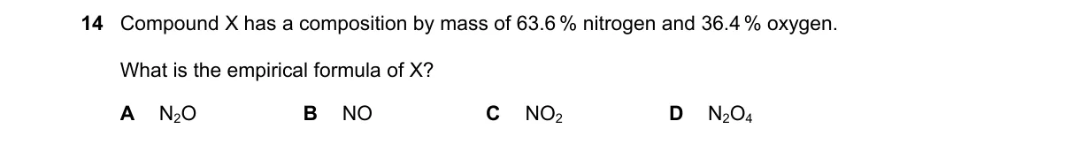 Question 14 from 5070/11/O/N/20