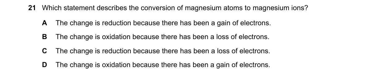 Question 21 from 5070/11/O/N/20