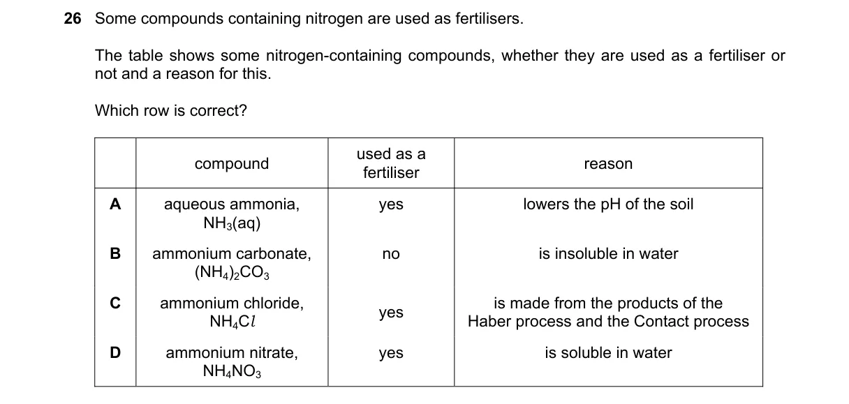 Question 26 from 5070/11/O/N/20