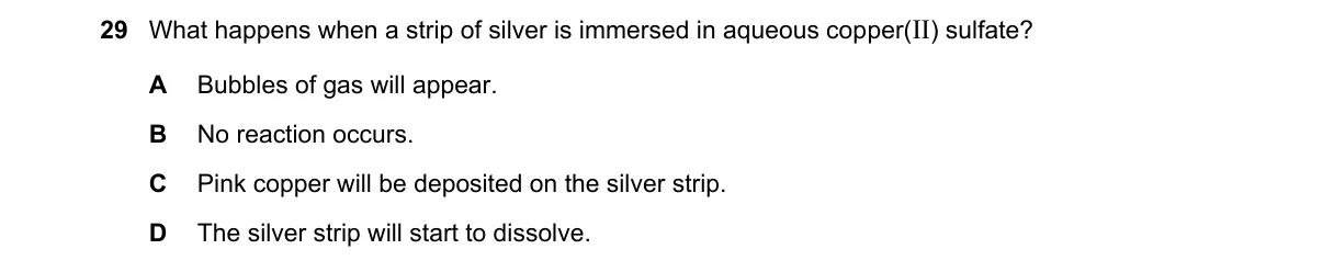Question 29 from 5070/11/O/N/20