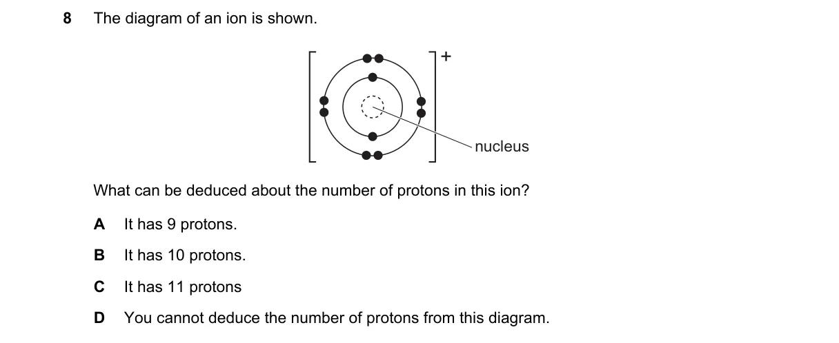 Question 8 from 5070/11/O/N/20